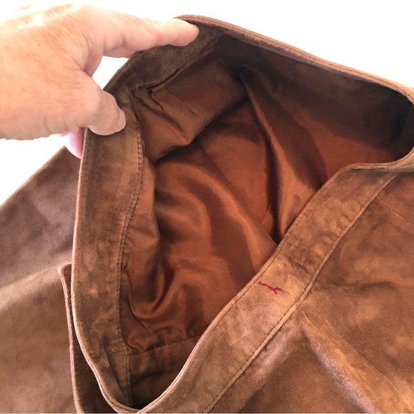 Ralph Lauren Blue Label, Cognac Brown, Suede Leather, Flare Leg Pants, Women’s 6 - Picture 14 of 17